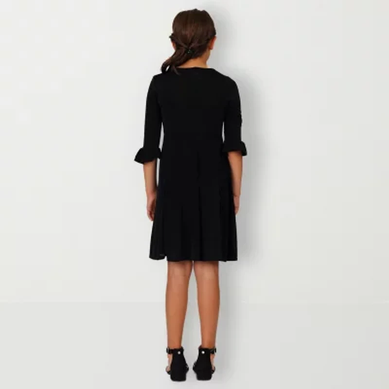 24sevenkid Big Kid Girls 3/4 Sleeve Party Dress