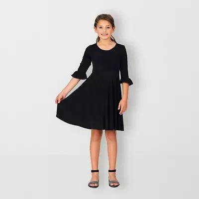 24sevenkid Big Kid Girls 3/4 Sleeve Party Dress
