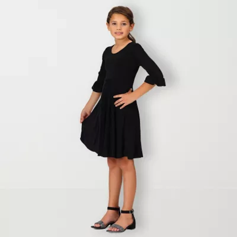24sevenkid Big Kid Girls 3/4 Sleeve Party Dress