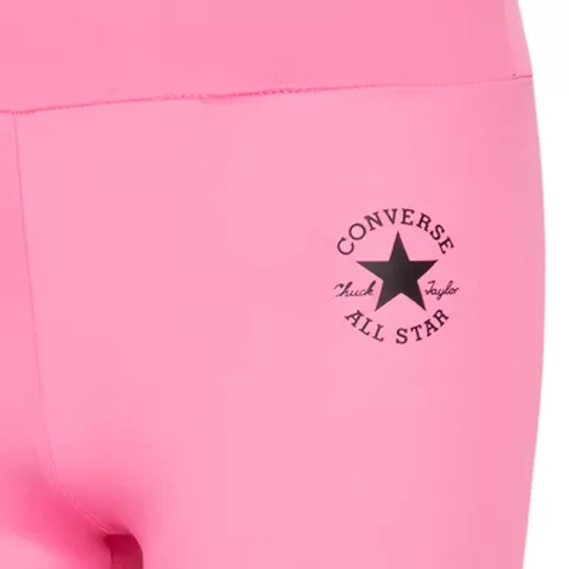 Converse Big Kid Girls Quick Dry High Rise Active Straight Full Length Leggings