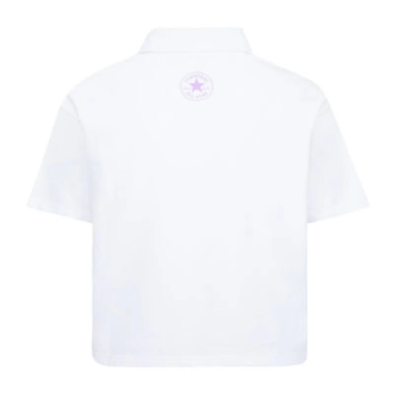 Converse Big Kid Girls Short Sleeve Boxy Fit Polo Shirt