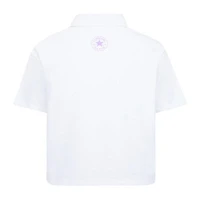 Converse Big Kid Girls Short Sleeve Boxy Fit Polo Shirt