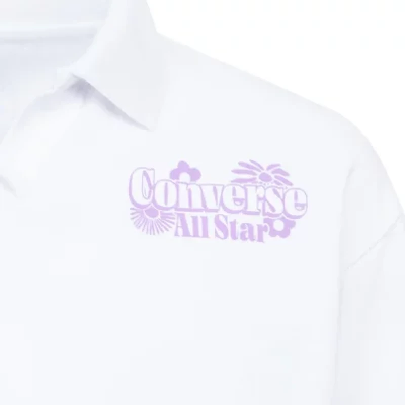 Converse Big Kid Girls Short Sleeve Boxy Fit Polo Shirt