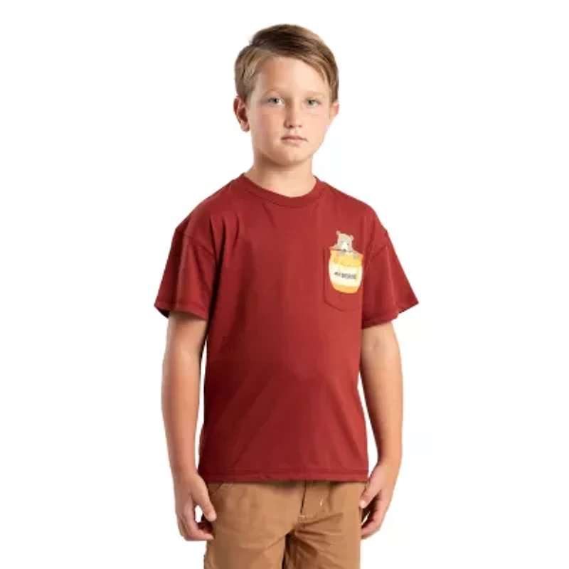 Berne Little & Big Kid Unisex Crew Neck Short Sleeve Moisture Wicking Active T-Shirt