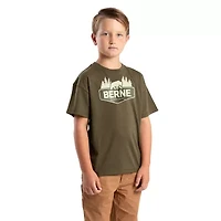 Berne Little & Big Kid Unisex Crew Neck Short Sleeve Moisture Wicking Active T-Shirt