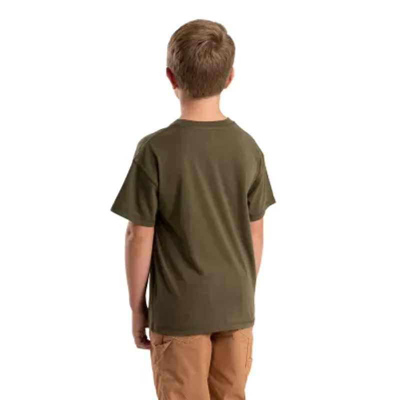 Berne Little & Big Kid Unisex Crew Neck Short Sleeve Moisture Wicking Active T-Shirt