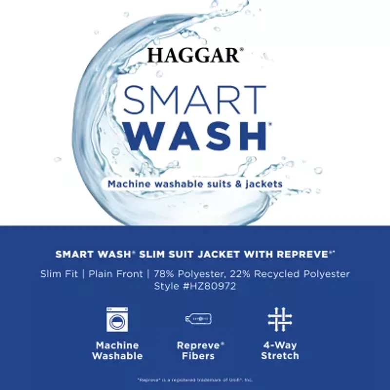 Haggar Smart Wash Tech Suit Mens Stretch Fabric Slim Fit Suit Jacket