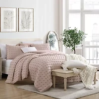 Swift Home Tufted Pom Boho All Season Midweight Down Alternative Comforter Set