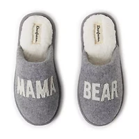 Dearfoams Mama Bear Plaid Scuff Womens Memory Foam Slip-On Slippers