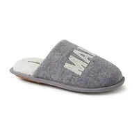 Dearfoams Mama Bear Plaid Scuff Womens Memory Foam Slip-On Slippers