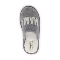 Dearfoams Mama Bear Plaid Scuff Womens Memory Foam Slip-On Slippers