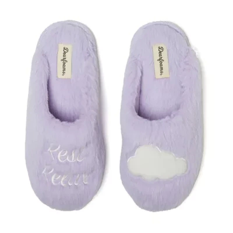 Dearfoams Womens Memory Foam Slip-On Slippers