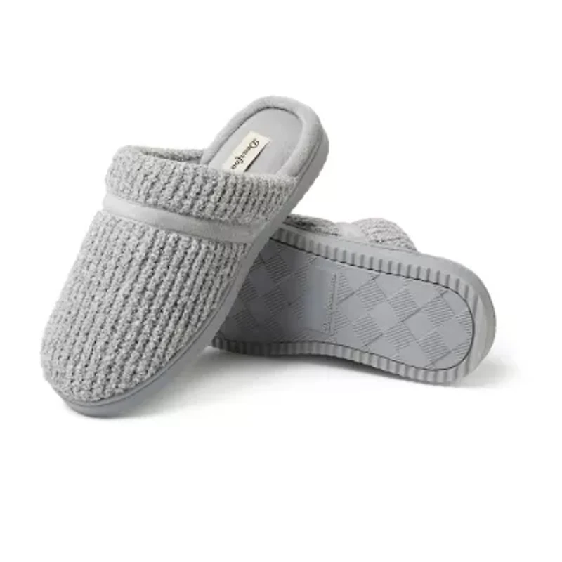 Dearfoams Serena Marled Chenille Scuff Womens Memory Foam Slip-On Slippers