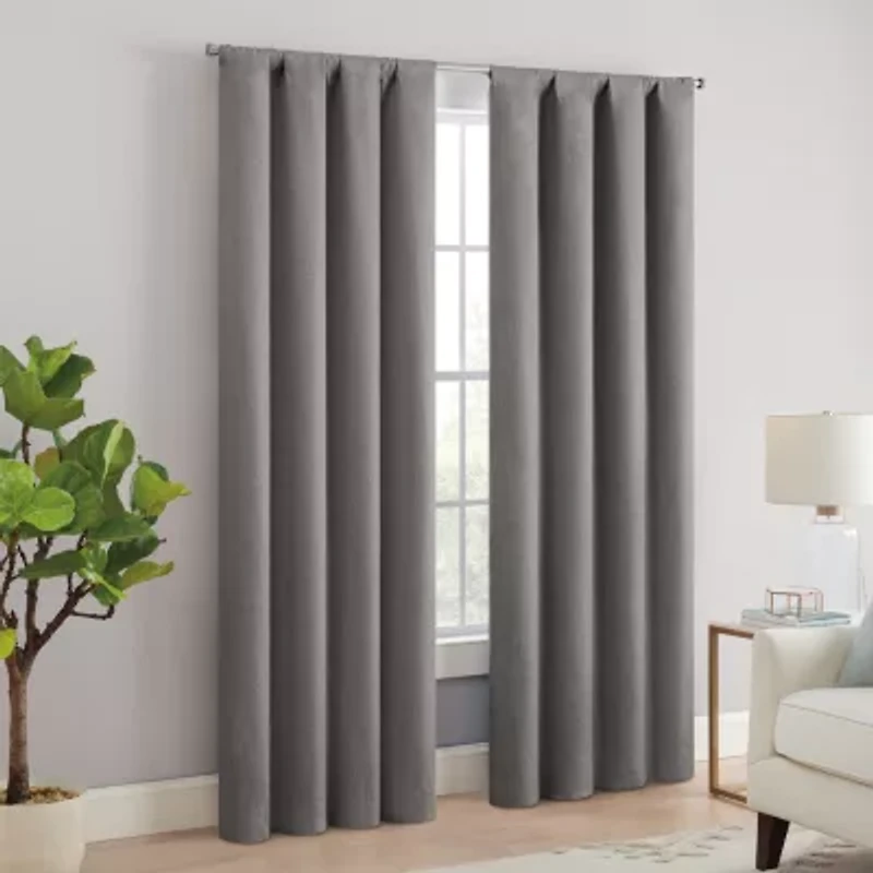 Eclipse Cannes Magnitech Rod Pocket 100% Blackout Single Curtain Panel
