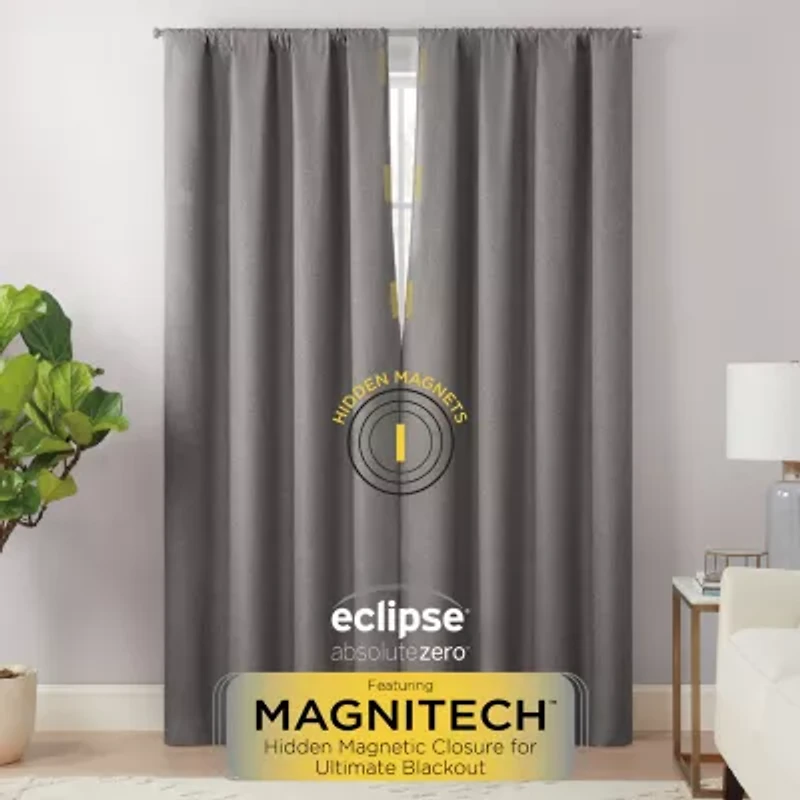 Eclipse Cannes Magnitech Rod Pocket 100% Blackout Single Curtain Panel