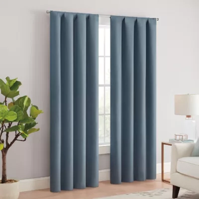 Eclipse Cannes Magnitech Rod Pocket 100% Blackout Single Curtain Panel