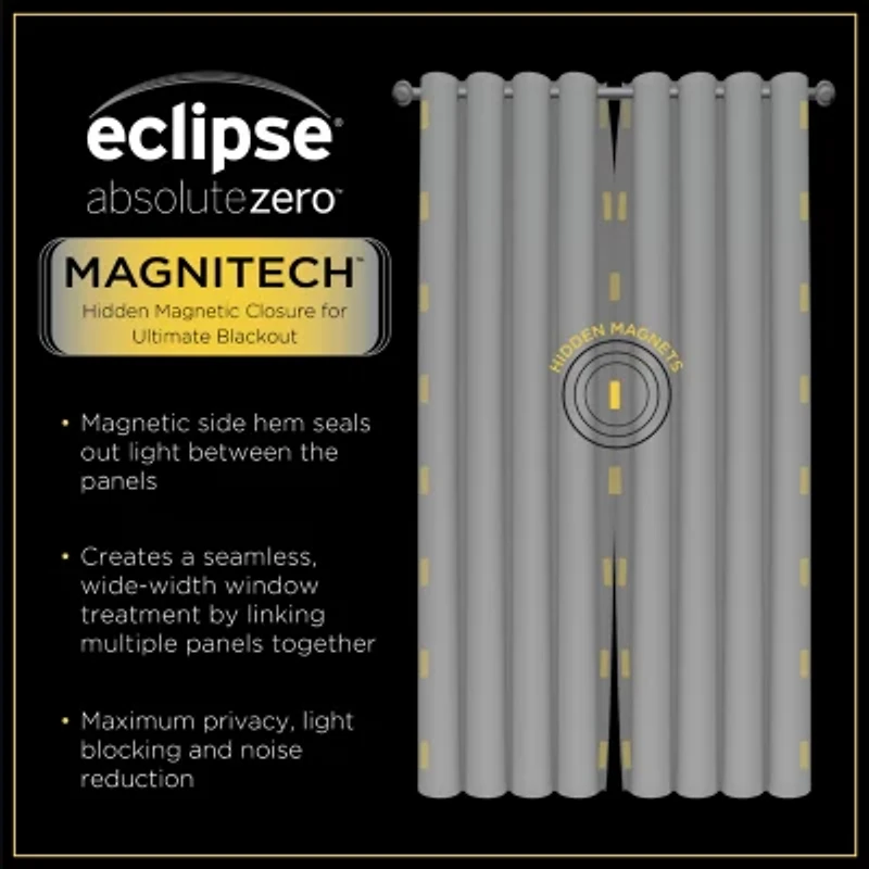 Eclipse Cannes Magnitech Rod Pocket 100% Blackout Single Curtain Panel
