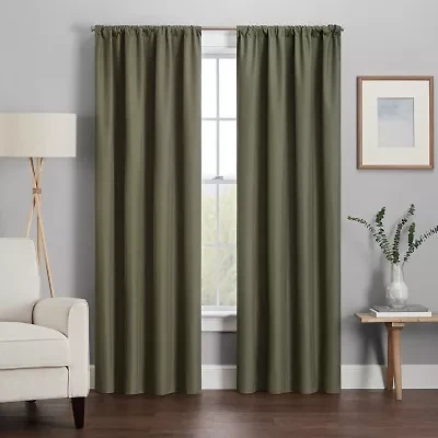 Eclipse Kendall Rod Pocket Blackout Single Curtain Panel