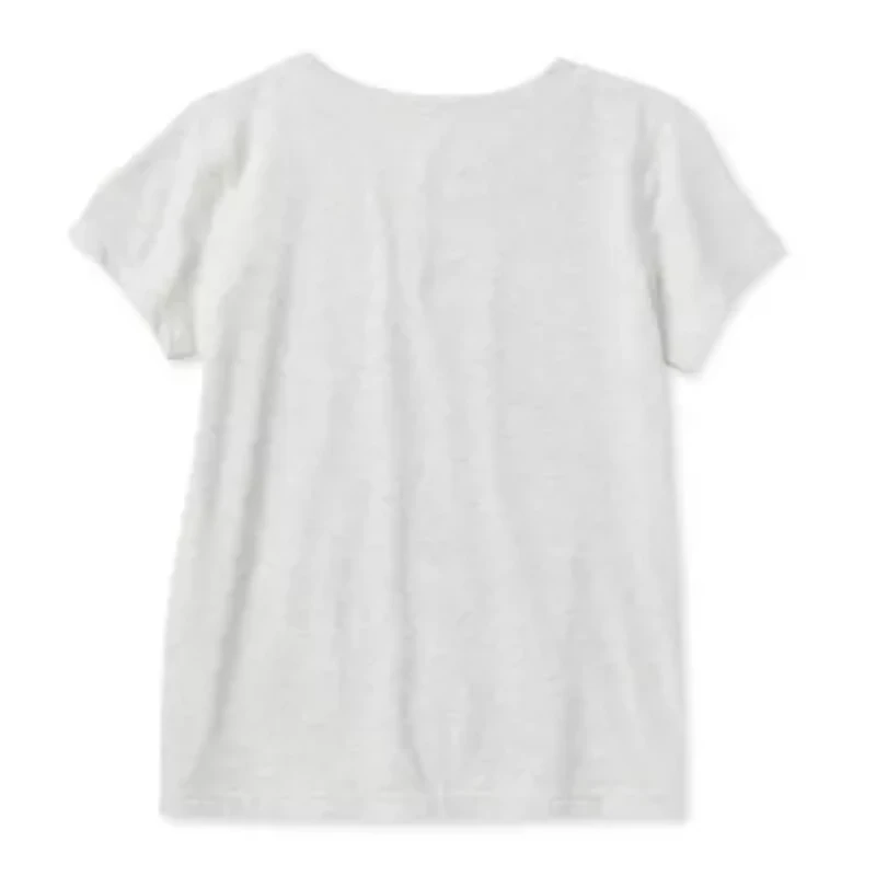 Thereabouts Little & Big Kid Girls Sensory Friendly Round Neck Short Sleeve Adaptive Regular Fit Graphic T-Shirt