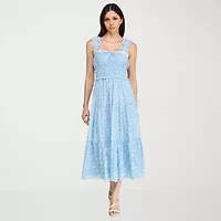 Trixxi Womens Juniors Sleeveless Floral A-Line Dress