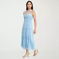 Trixxi Womens Juniors Sleeveless Floral A-Line Dress