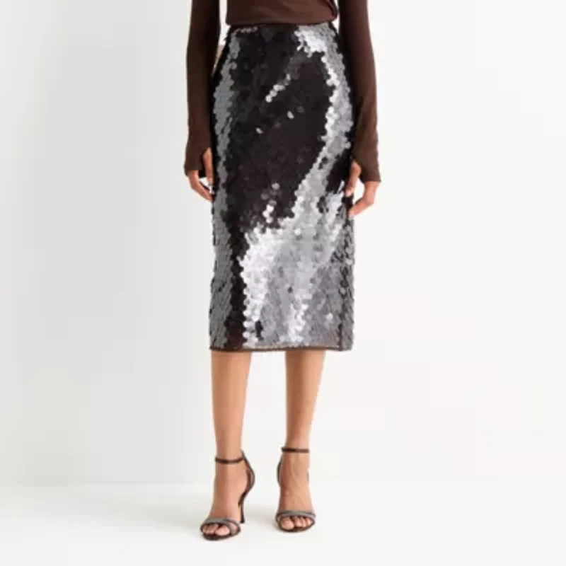 Worthington Womens Petite Midi Pencil Skirt