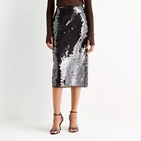 Worthington Womens Petite Midi Pencil Skirt