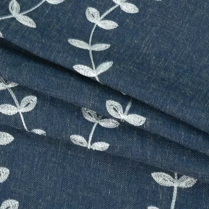 Max Blackout Lindley Linen Blend Embroidered Grommet Top 100% Single Curtain Panel