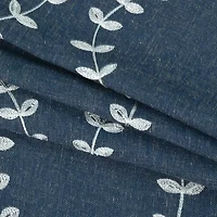 Max Blackout Lindley Linen Blend Embroidered Grommet Top 100% Single Curtain Panel