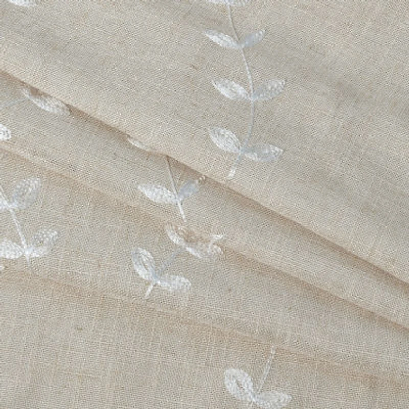Max Blackout Lindley Linen Blend Embroidered Grommet Top 100% Single Curtain Panel