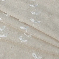 Max Blackout Lindley Linen Blend Embroidered Grommet Top 100% Single Curtain Panel