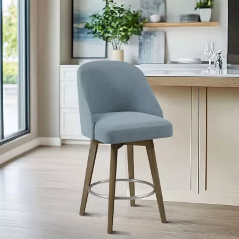 Madison Park Walsh Counter Stool Height Upholstered Swivel Bar