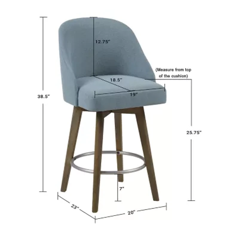 Madison Park Walsh Counter Stool Height Upholstered Swivel Bar