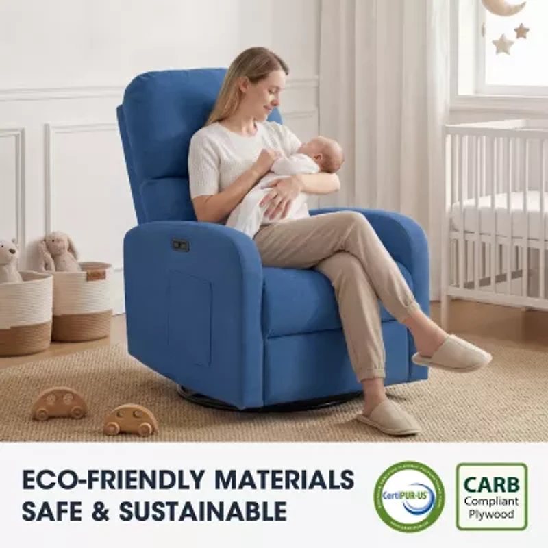 INK+IVY Curved Slope-Arm Recliner