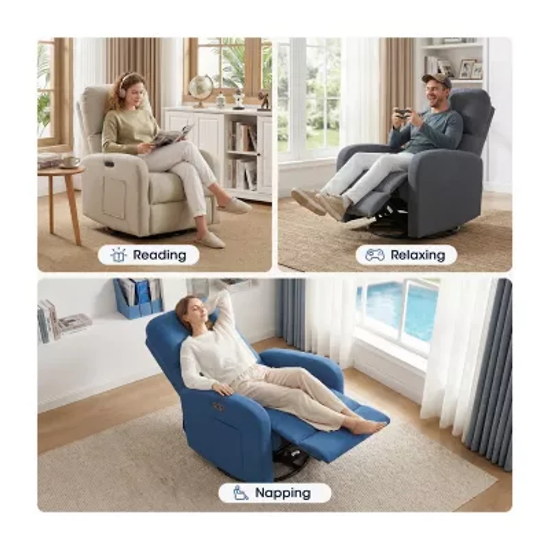 INK+IVY Curved Slope-Arm Recliner