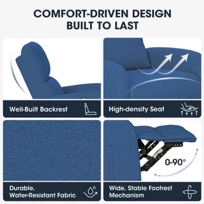 INK+IVY Curved Slope-Arm Recliner