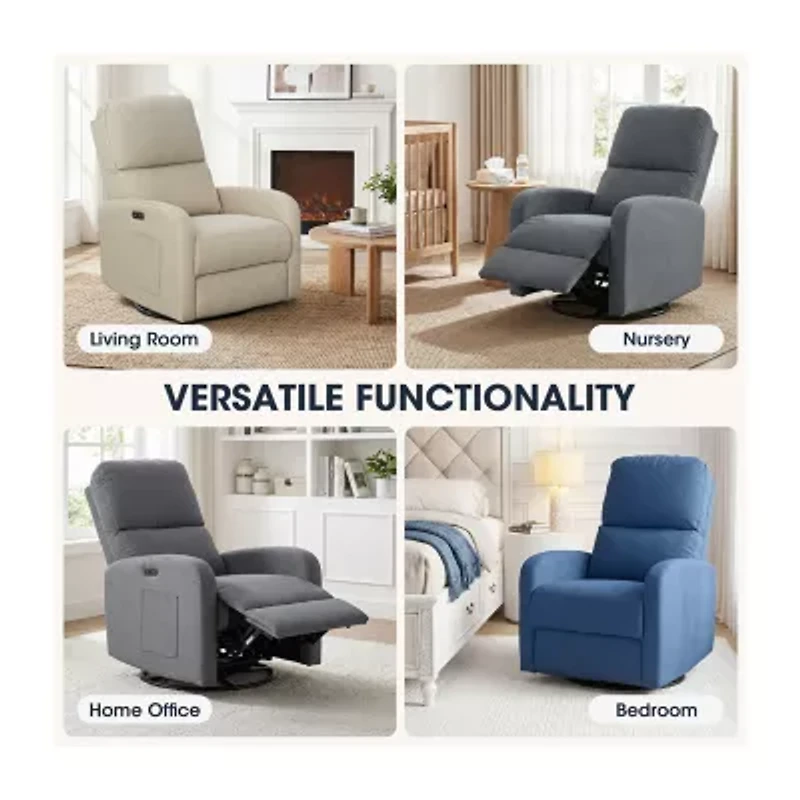 INK+IVY Curved Slope-Arm Recliner