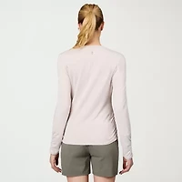 Free Country Womens Crew Neck Long Sleeve Stretch Fabric T-Shirt