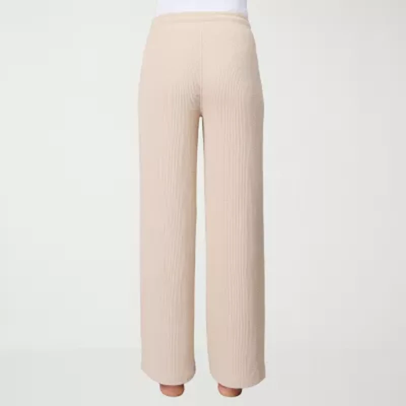 Free Country Womens Comfort Waistband Wide Leg Mid Rise Drawstring Pant