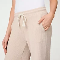 Free Country Womens Comfort Waistband Wide Leg Mid Rise Drawstring Pant