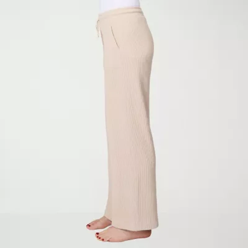 Free Country Womens Comfort Waistband Wide Leg Mid Rise Drawstring Pant