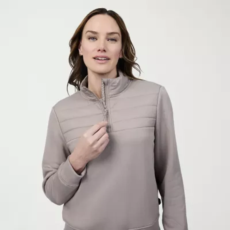 Free Country Womens High Neck Long Sleeve Quarter-Zip Pullover
