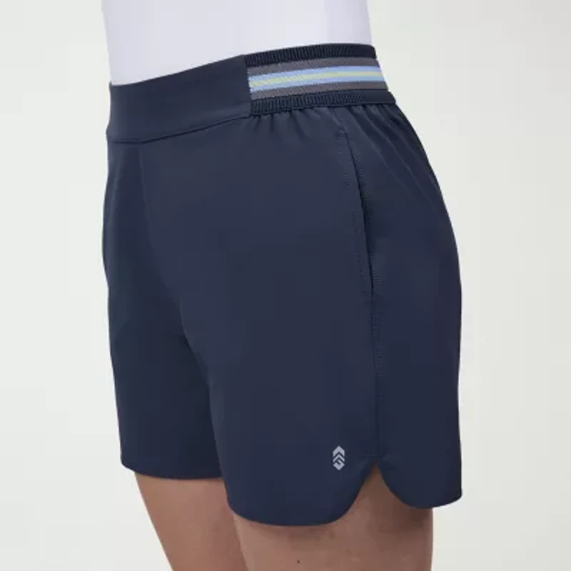 Free Country Womens Mid Rise Stretch Fabric Moisture Wicking Active Pull-On Short