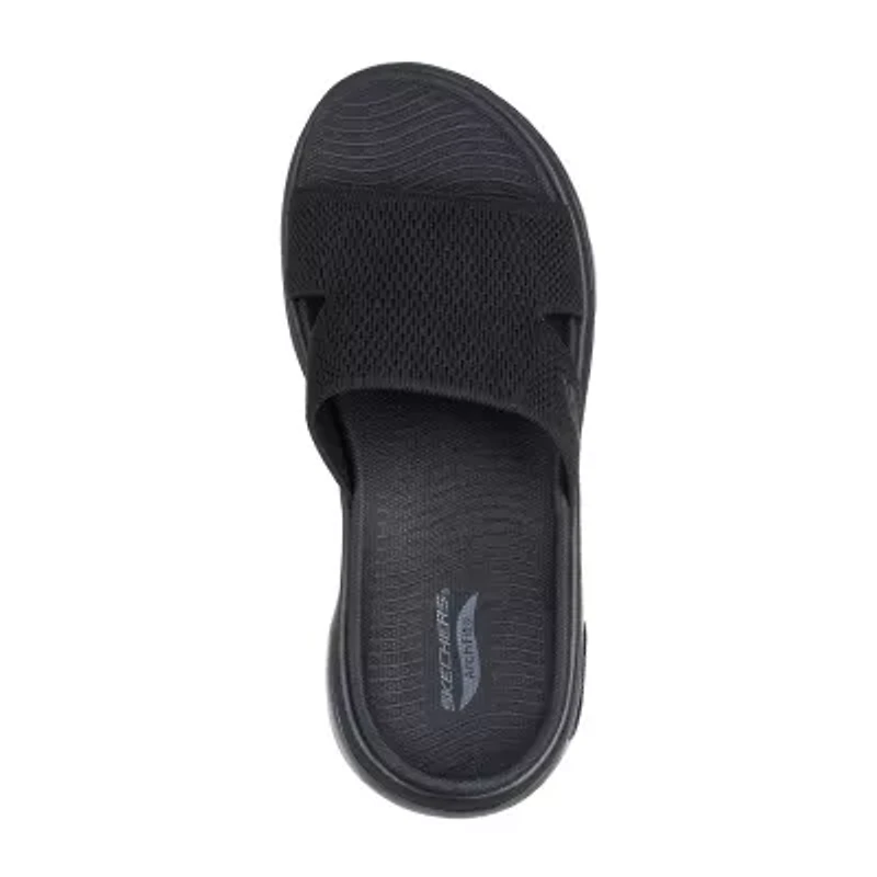 Skechers Womens Slide Sandals Wide Width