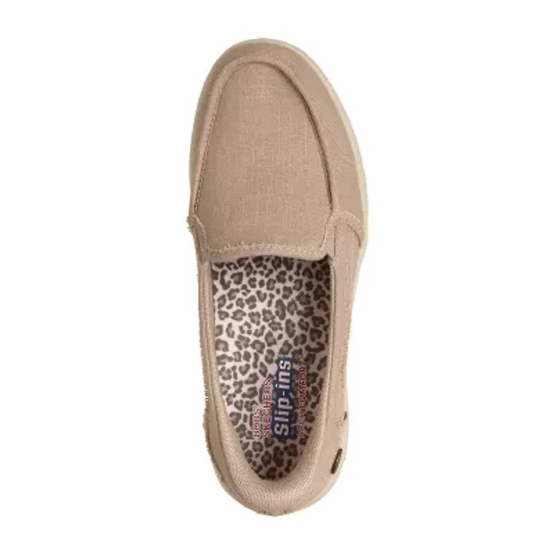 Skechers Bobs Hands Free Slip-Ins Arch Comfort Sun Womens Almond Closed Toe Slip-On Shoe