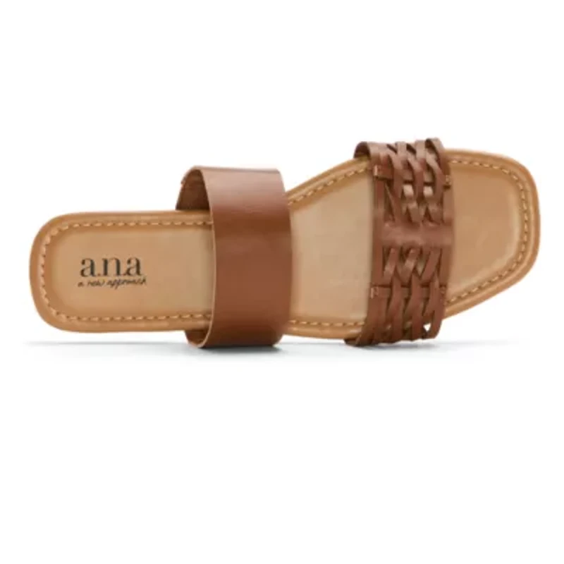 a.n.a Womens Dual Band Slide Sandals
