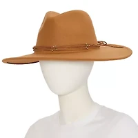 White Mountain Gold Stud Trim Womens Panama Hat