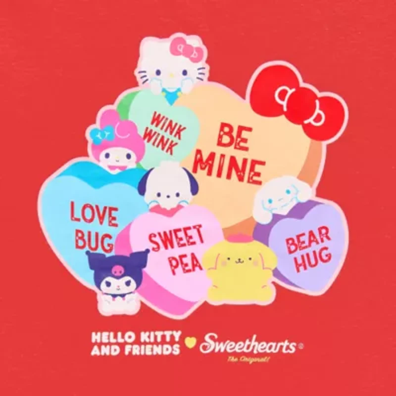 Womens Juniors Crew Neck Short Sleeve Hello Kitty Graphic T-Shirt