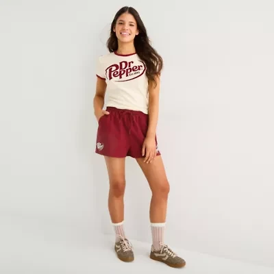 Dr Pepper Womens Mid Rise Juniors Stretch Fabric Pull-On Short