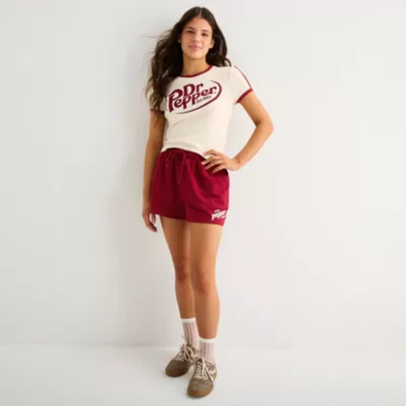 Dr Pepper Baby Womens Juniors Crew Neck Short Sleeve Graphic T-Shirt